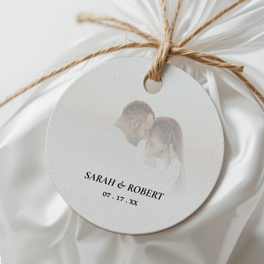 シンプルグラデーション白結婚写真 フェイバータグ
