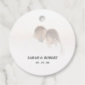 シンプルグラデーション白結婚写真 フェイバータグ (正面)