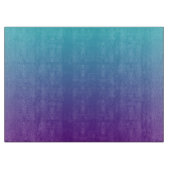 シンプルグラデーション背景（紫）ターコイズ青 カッティングボード (正面)