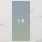 シンプルグラデーションDusty Blue & Greenの結婚メニュー メニュー (裏面)