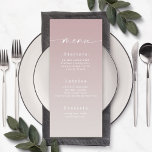 シンプルグラデーションMauve & Gardeniaホワイトのメ結婚ニュー メニュー<br><div class="desc">シンプルグラデーションMauve Pink & Gardeniaホワイトウェディングレセプションディナーメニュー。このシックモダンなメニューエレガントカードはシンプルクラシックで、微妙なグラデーショグラデーションンのフェードと尾の付いたシグニチャーかわいらしスクリプトの書道フォントを持つ。新しいカラーウェイで表示。複数のカラーオプションで使用でき感じる。またはエディタ内でカラーを自由に編集できる(パーソナライズ中にクリックはカスタマイズ、さらに自由に)。さらに詳しく見るには、Chic Paperieの2022年のコレクションを検索結婚し、今年のトレンドデザインや色の全結婚てを見てみよう。</div>