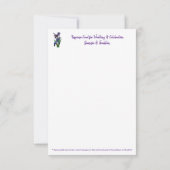 シンプルグラフィックパープルアイリス結婚ズ水色 出欠カード (裏面)