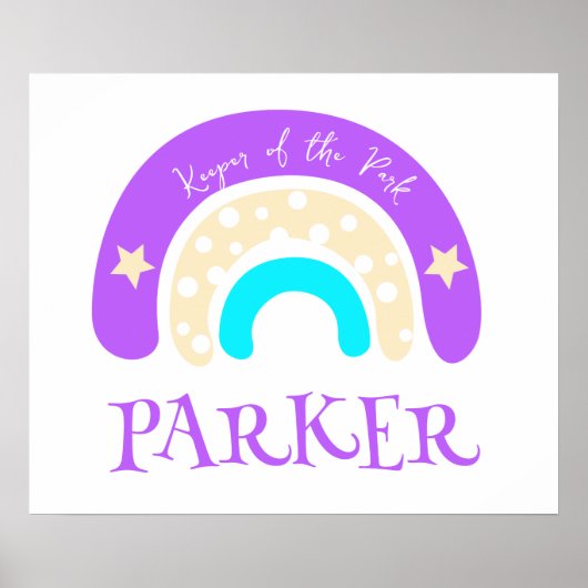 シンプルグラフィックファンキーレインボー子供部屋名意味 ポスター (正面)