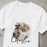 シンプルグランジモダンカスタムバッジPet写真名 Tシャツ<br><div class="desc">セリフシンプルデザインで構成され、クラシックタイポグラフィを追加したカスタム。</div>