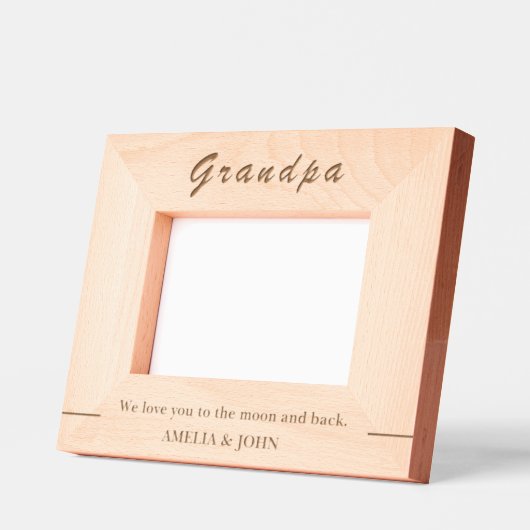 シンプルグランパ引用文カスタムウッド写真フレーム レーザー彫刻フレーム (左)