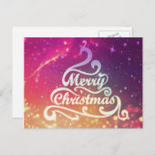 シンプルグリッターエレガントツリーメリークリスマス シーズンポストカード (正面/裏面)