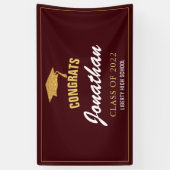 シンプルグリッターグラッド・レッド・マルーン卒業 横断幕 (縦)