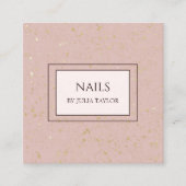 シンプルグリッターピンクネイルサロンマニキュリストパステル スクエア名刺 (正面)