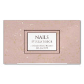 シンプルグリッターピンクネイルサロンマニキュリストパステル マグネット名刺 (正面)
