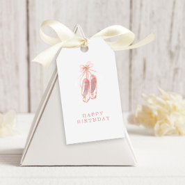 シンプルグリッターピンクバレリナシューズ誕生日 ギフトタグ