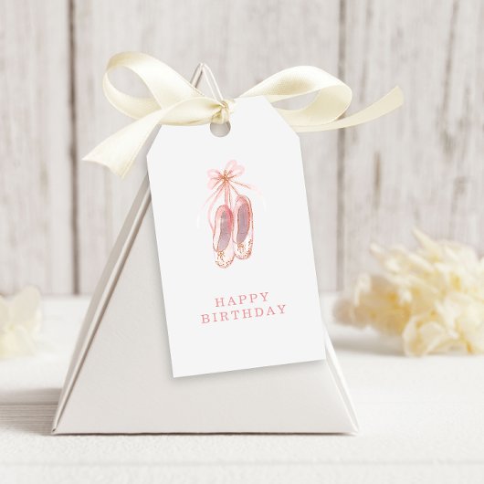 シンプルグリッターピンクバレリナシューズ誕生日 ギフトタグ