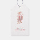シンプルグリッターピンクバレリナシューズ誕生日 ギフトタグ (正面)