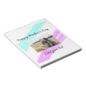 シンプルグリッターピンクブルーのお母さん日の名前を追加phot ノートパッド (アングル)