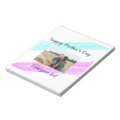 シンプルグリッターピンクブルーのお母さん日の名前を追加phot ノートパッド (回転)