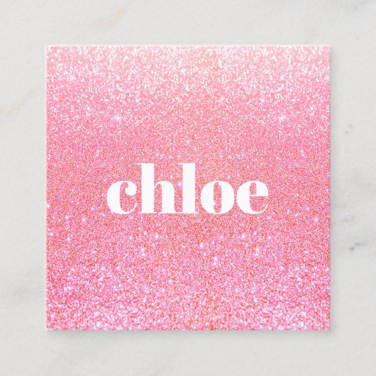 シンプルグリッターモダンメイクアップアーティスト スクエア名刺 (正面)