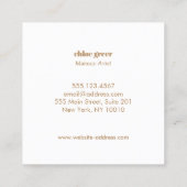 シンプルグリッターモダンメイクアップアーティスト スクエア名刺 (裏面)