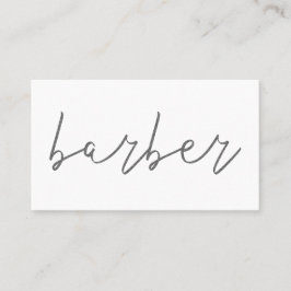 シンプルグリッター灰色の炭理容師手書き 名刺