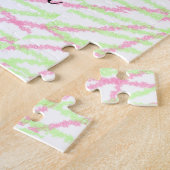 シンプルグリッター赤い緑あなたの写真の誕生日を追加 ジグソーパズル (側面)