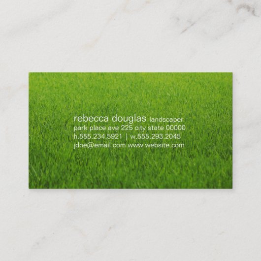 シンプルグリッド文字（芝生） 名刺 (正面)