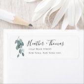 シンプルグリーナリーミニマル差出人住所ラベル ラベル (インサイチュ)