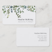 シンプルグリーナリーユーカリプタス名刺 予約カード (正面/裏面)