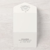 シンプルグリーナリーユーカリ&ネイビー結婚ズ オールインワン招待状 (外側)