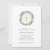 シンプルグリーンとアリス | 第一聖餐式 招待状 (正面)