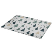 シンプルグリーンとホワイトクリスマスツリー カッティングボード (角)