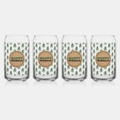 シンプルグリーンとホワイトクリスマスツリー ガラス缶 (正面)