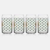 シンプルグリーンとホワイトクリスマスツリー ガラス缶 (左)