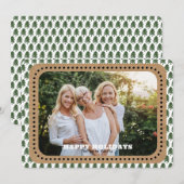 シンプルグリーンとホワイトクリスマスツリー シーズンカード (正面/裏面)