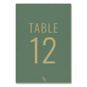 シンプルグリーンと金ゴールドファンシー結婚ズ テーブルナンバー (正面)
