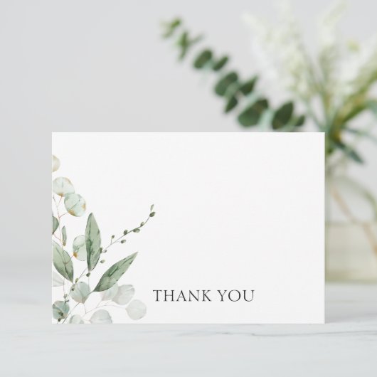 シンプルグリーンのお悔やみ葬儀お礼カード サンキューカード (スタンド正面)