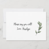 シンプルグリーンのブライズメイド提案 招待状 (裏面)