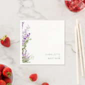 シンプルグリーンのラベンダーウェディングカクテルII スタンダードカクテルナプキン (インサイチュ)