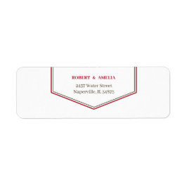 シンプルグリーンアンドレッドパーソナライズされた差出人住所 ラベル