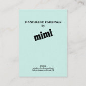 シンプルグリーンイヤリング表示カード 名刺 (裏面)