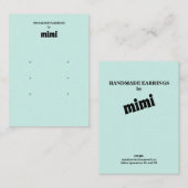 シンプルグリーンイヤリング表示カード 名刺 (正面/裏面)