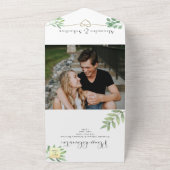 シンプルグリーンウェディング オールインワン招待状 (外側)