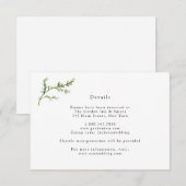 シンプルグリーンウェディング 詳細カード 招待状 (正面/裏面)