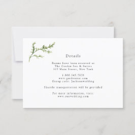 シンプルグリーンウェディング 詳細カード 招待状