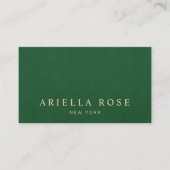 シンプルグリーンエレガントヴィンテージプロフェッショナルリネン 名刺 (正面)