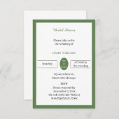 シンプルグリーンカスタマイズブライダルシャワー 招待状 (正面/裏面)