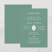 シンプルグリーンカスタマイズ ブライダルシャワー 招待状 (正面/裏面)