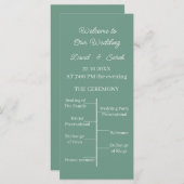 シンプルグリーンカスタムウェディングプログラム (正面/裏面)