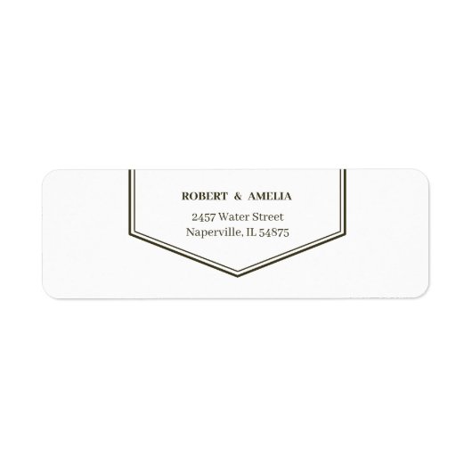 シンプルグリーンカスタム差出人住所 ラベル (正面)