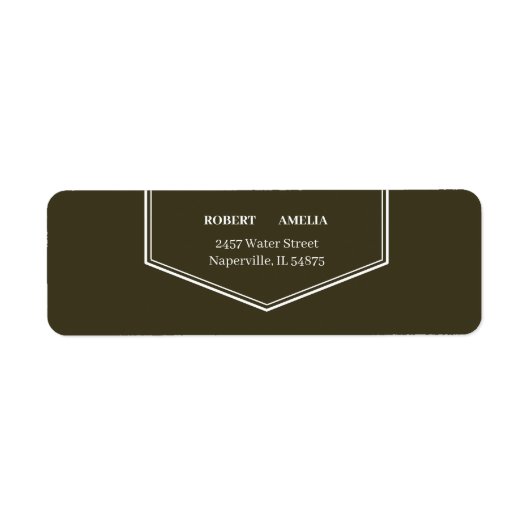 シンプルグリーンカスタム差出人住所 ラベル (正面)
