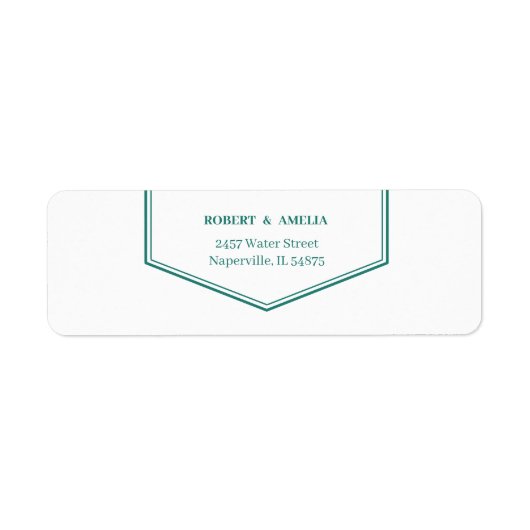 シンプルグリーンカスタム差出人住所 ラベル (正面)