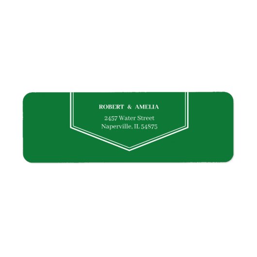 シンプルグリーンカスタム差出人住所 ラベル (正面)