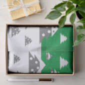 シンプルグリーンクリスマスツリーパターン雪の休日 薄葉紙 (ギフト)